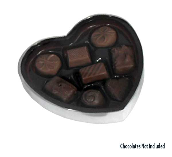 Heart Chocolate Box Clear with Brown Variety Cavity Insert | Plasbox